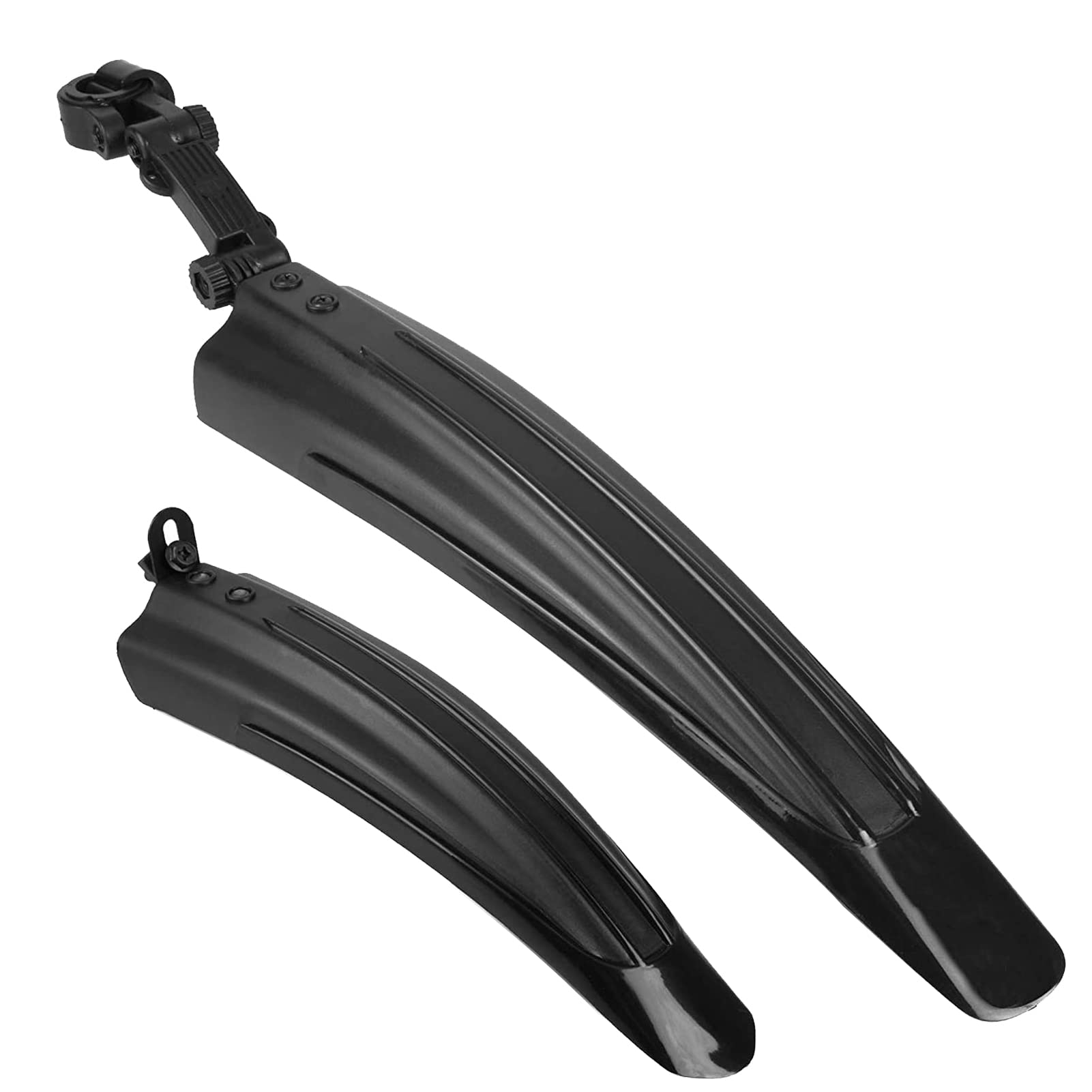 Taeku Bike Fenders, Universal Adjustable Road BMX Mountain Bike Front Rear Mudguards Set for 20"/22"/24"/26" Bicycle Mud Guard (Black)