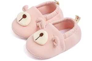 Sawimlgy Newborn Infant Baby Boys Girls Cute Cartoon Slipper Soft Non Skid Sole Slip On House Animal Indoor Sock Shoes Crib Moccasins for New Walkers