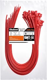 Oksdown Red Cable Ties 100 Pack 500mm x 7.6mm Heavy Duty Nylon Self Locking view 2