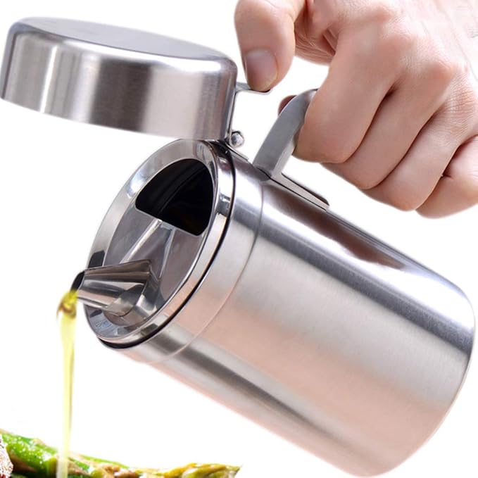 Olive Oil Dispensers Bottle, 550ML Oil Can Stainless Steel