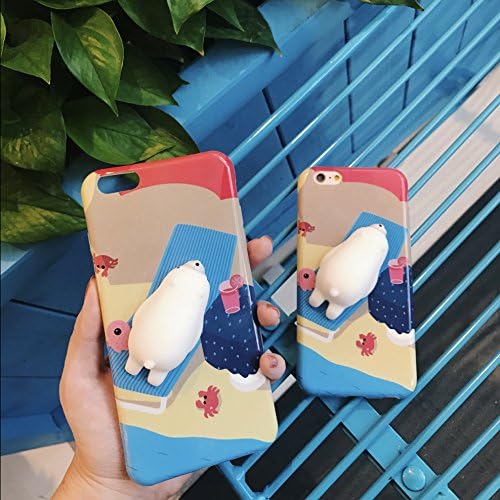 3D Squishy Cat Case for iPhone 7 Plus, Kneading Soft Silicone Finger Pinch Cute Cell Phone TPU Protective Cover for Girls Women Kids