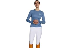 Asmar Equestrian Crew Neck Top, Sustainable Logo Tee Horse Riding Top for Women