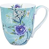 Glen Mila 13oz Cute Coffee Mug for Women Bone China Coffee Mug Cute Mugs Christmas Mugs birthday Gifts for Mom Friends