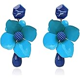 T-ztoss Retro Teardrop Big Flower Dangle Earrings Boho Layered Floral Petal Drop Earrings Statement fashion Earring for Women