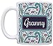 Mother's Day Gift for Granny Birthday Gift 11oz Ceramic Coffee Mug with Handle Paisley