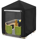 Andacar Outdoor Playhouse Cover 49 Inch for Step2 Kids Playhouse | Waterproof Kids Play House Cover Dustproof Play Houses Covers for Kids Outside Black-49"Lx49"Wx58"H