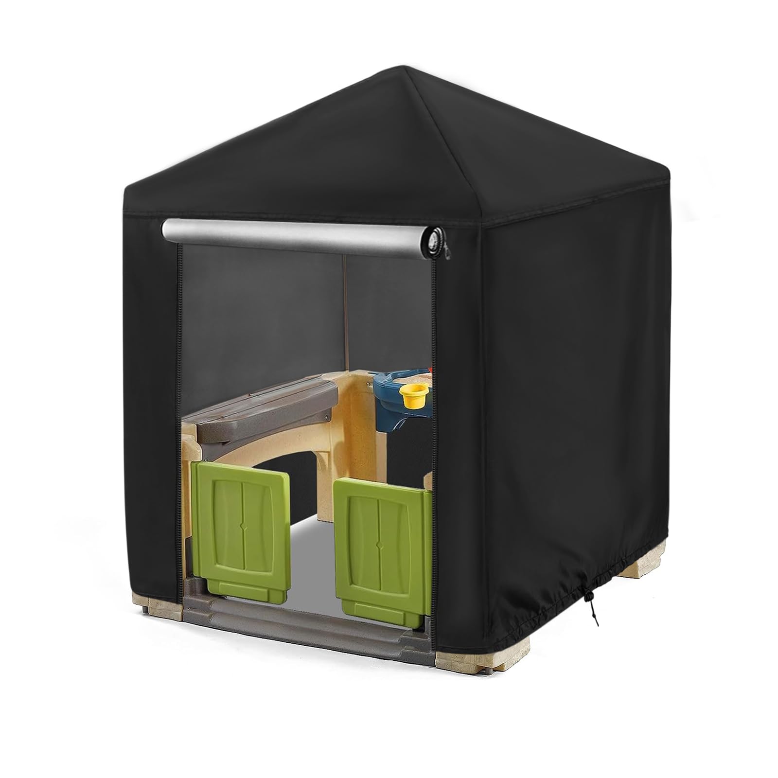 Photo 1 of Andacar Outdoor Playhouse Cover for Step2 Playhouse,Waterproof Kids Play house Cover Dustproof Play Houses Covers for Kids Outside Black-49"Lx49"Wx58"H
