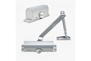 FORTSTRONG Door Closer (Silver) - Automatic Door Closer Residential - Adjustable Grade 3 Size Spring - UL Listed ADA Hydraulic Door Closers Certified