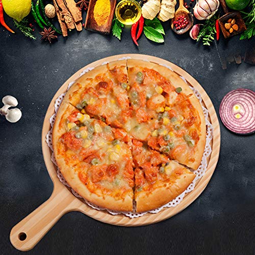 Wood Pizza Peel Pizza Paddle Spatula Round 12" Transfer Tray Baking Shovel Cake Lifter for Moving Pizza, Cookies Pie, Cakes, Bread