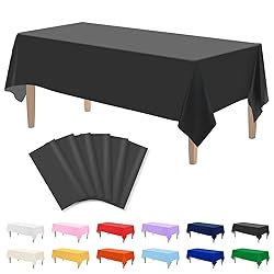 Kopokita 6PCS Black Plastic Tablecloths 54 x 108