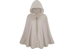 LMYOVE Women Hooded Cape Medieval Renaissance Cloak Costume Accessory for Halloween Christmas Ren Faire Cosplay Party