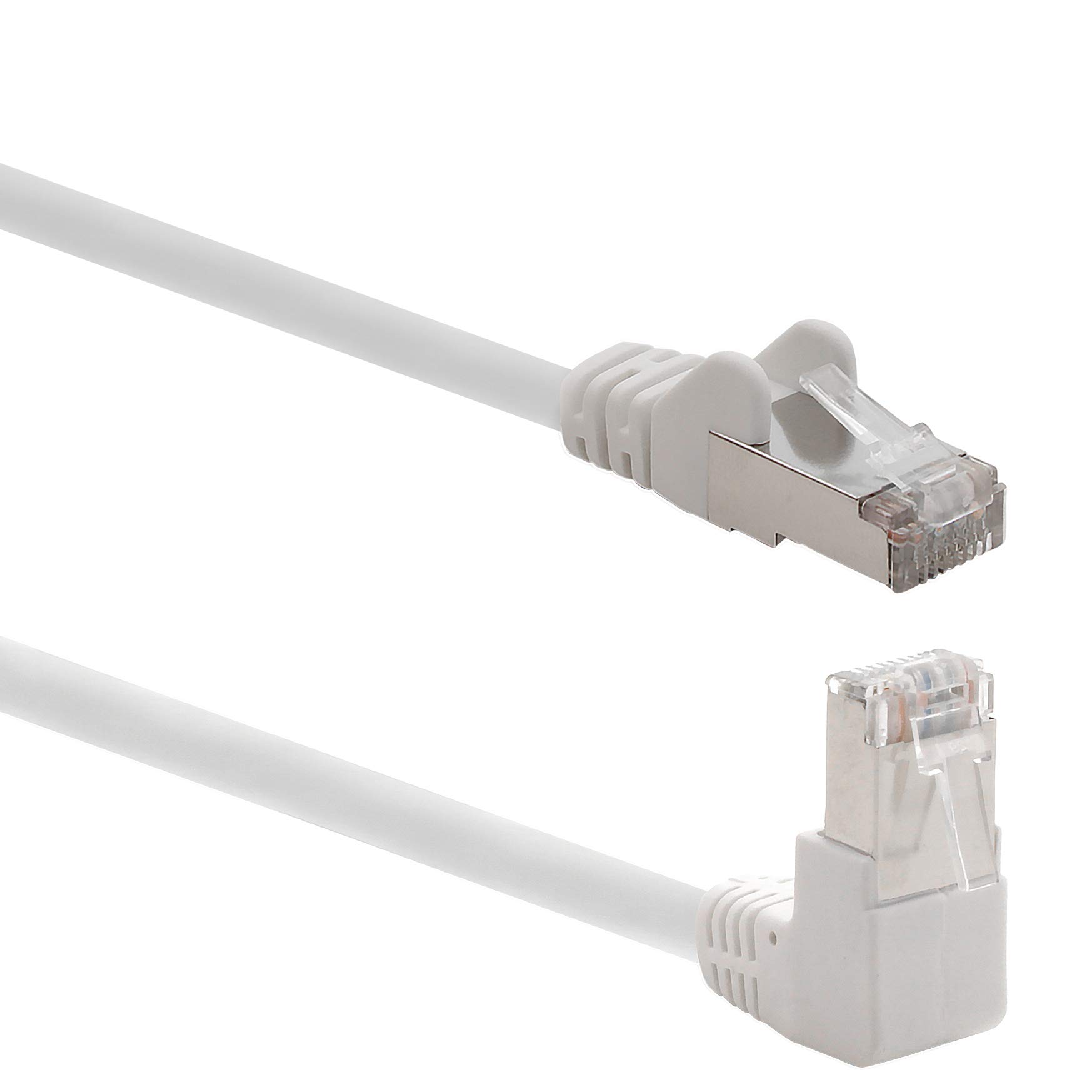 1aTTack.de 366281 Cat.6 network cable angle 90 degrees 10m - white - 1 piece - Cat6 patch cable (SFTP PIMF) 1000Mbit/s Rj 45 connector - 1 x 10m meter white
