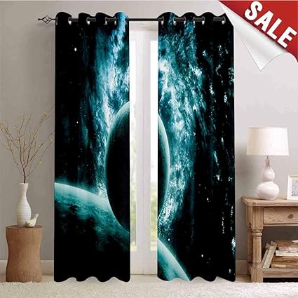 Hengshu - Cortinas opacas para recámara, sistema solar, paisaje con un