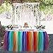 Aytai TUTU Table Skirt Tulle Tableware Queen Wonderland Handmade Table Cloth Skirting Romantic for Wedding Christmas Party Baby Shower Birthday Cake Table Girl Princess Decor Rainbow colo