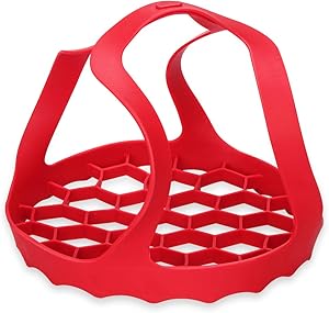 HONOVI Pressure Cooker Sling, Egg Steamer Rack, Bakeware Sling for Instant Pot 6 Qt / 8Qt, Multi-function Cooker Accessories Set, BPA-Free Silicone, RED