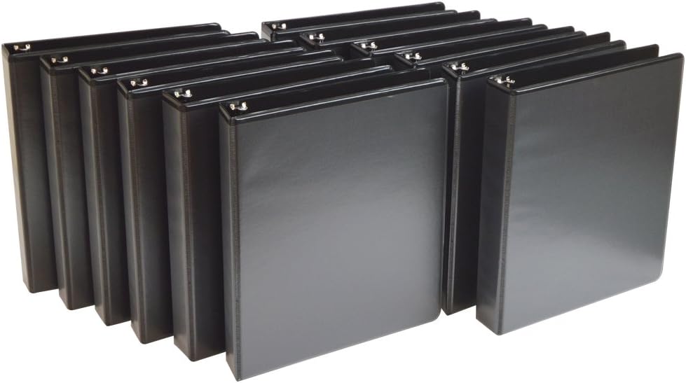 Wilson Jones 1 Inch 3 Ring Binder, Basic Round Ring View Binder, Black, 4 Pack (W70362-14BPP) : Office Products