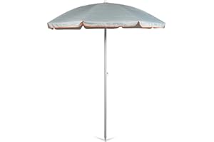 ONIVA - a Picnic Time Brand Outdoor Canopy Sunshade Beach Umbrella 5.5' - Small Patio Umbrella - Beach Chair Umbrella, (Wave Break Gray Pattern)