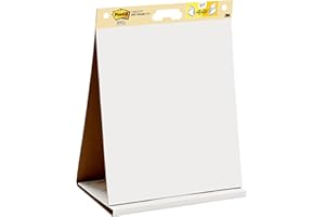 3M Post-it Super Sticky Portable Tabletop Easel Pad w/ Dry Erase Panel, Great for Virtual Teachers and Students, 20x23 Inches, 20 Sheets/Pad, 1 Pad, Built-in Stand (563DE)
