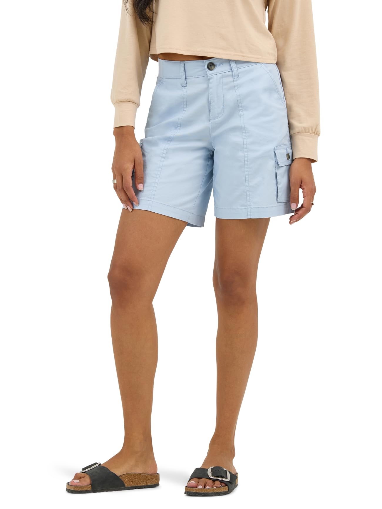 Lee Women's Ultra Lux Comfort with Flex-to-Go Cargo Short, Shy Blue, 12 Image
