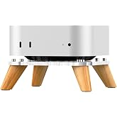 AODUKE Wooden transparent Mac Mini M4/M5/M6 Pro Stand Bases | macmini 2026 Computer host Vertical Dock Holder, Storage Racks Ventilation holes on the bottom for better heat dissipation