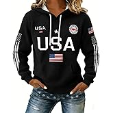 Cltopsku Woman 250 Anniversary Usa Shirt American Usa Flag Waffle Hoodie 250Th Patriotic 1776-2026 Apparel Oversize Clothing