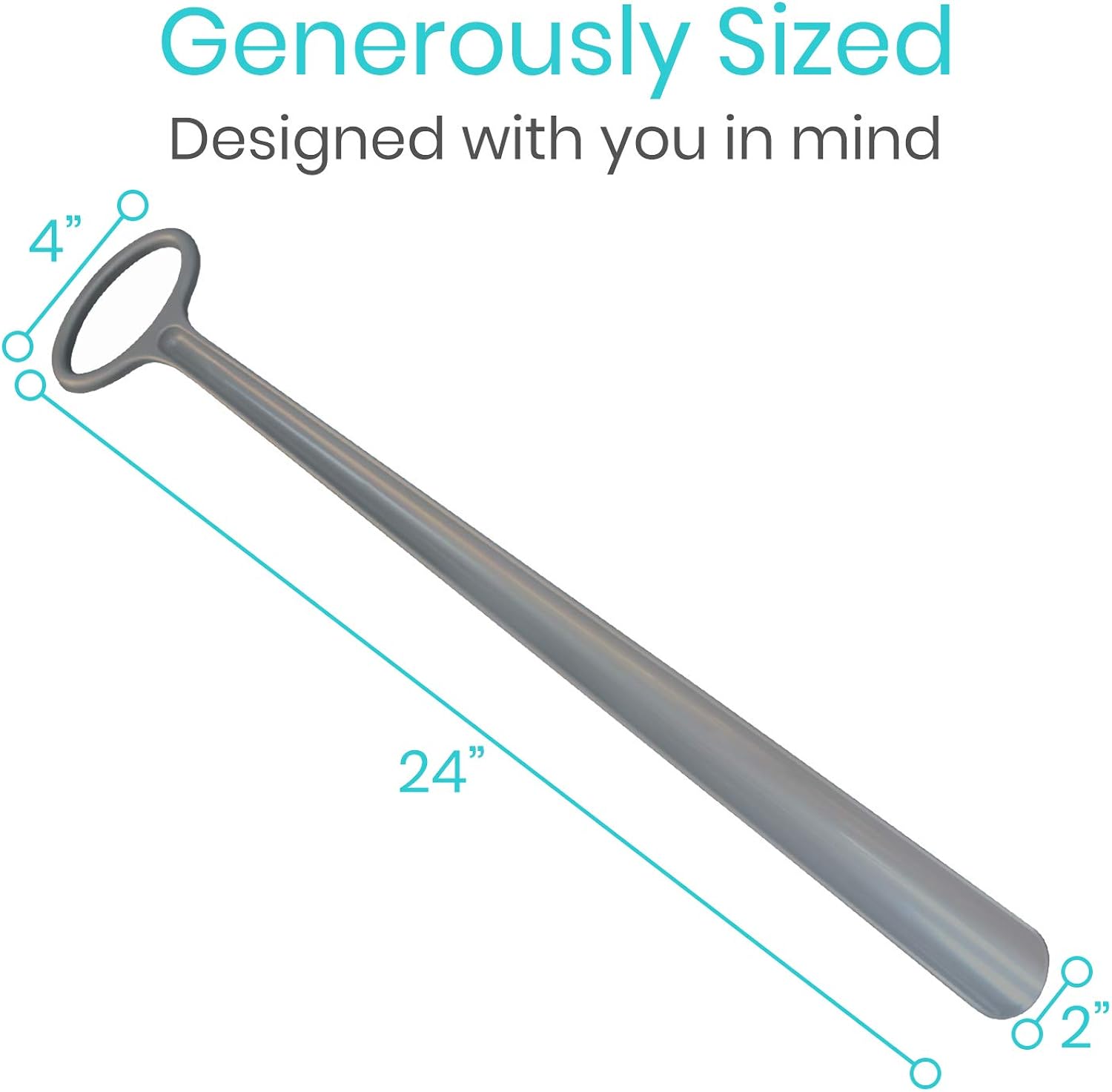 Vive Shoe Horn - 24" Long Handled, Extended Reach ShoeHorn for Women, Men, Kids, Seniors, Elderly, Handicap, Disabled - Plastic Boot Horn - Extra Large Tall Handle Dressing Aid Giant Helper Tool: Shoes