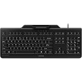 Cherry Secure Board 1.0 - USB Keyboard &ndash; Smart Card Reader - Wired - GS Approval - QWERTY Security Keyboard &ndash; Black