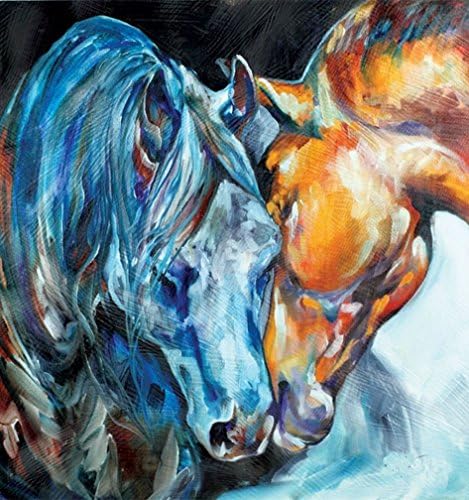 AbbeyTening Oil Paintings Modern Giclee Canvas Print Artwork Two horses on Canvas Wall Art for Home Office Decorations 20X24 inches