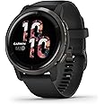 Garmin Venu 2, GPS Smartwatch with Advanced Health Monitoring and Fitness Features, Slate Bezel with Black Case and Silicone 