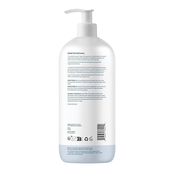 ATTITUDE HAIR CONDITIONER FOR SENSITIVE DRY SCALP, SOOTHING OAT, NATURALLY DERIVED INGREDIENTS, DERMATOLOGICALLY TESTED, VEGAN DETANGLER, EXTRA GENTLE, UNSCENTED, 32 FL OZ