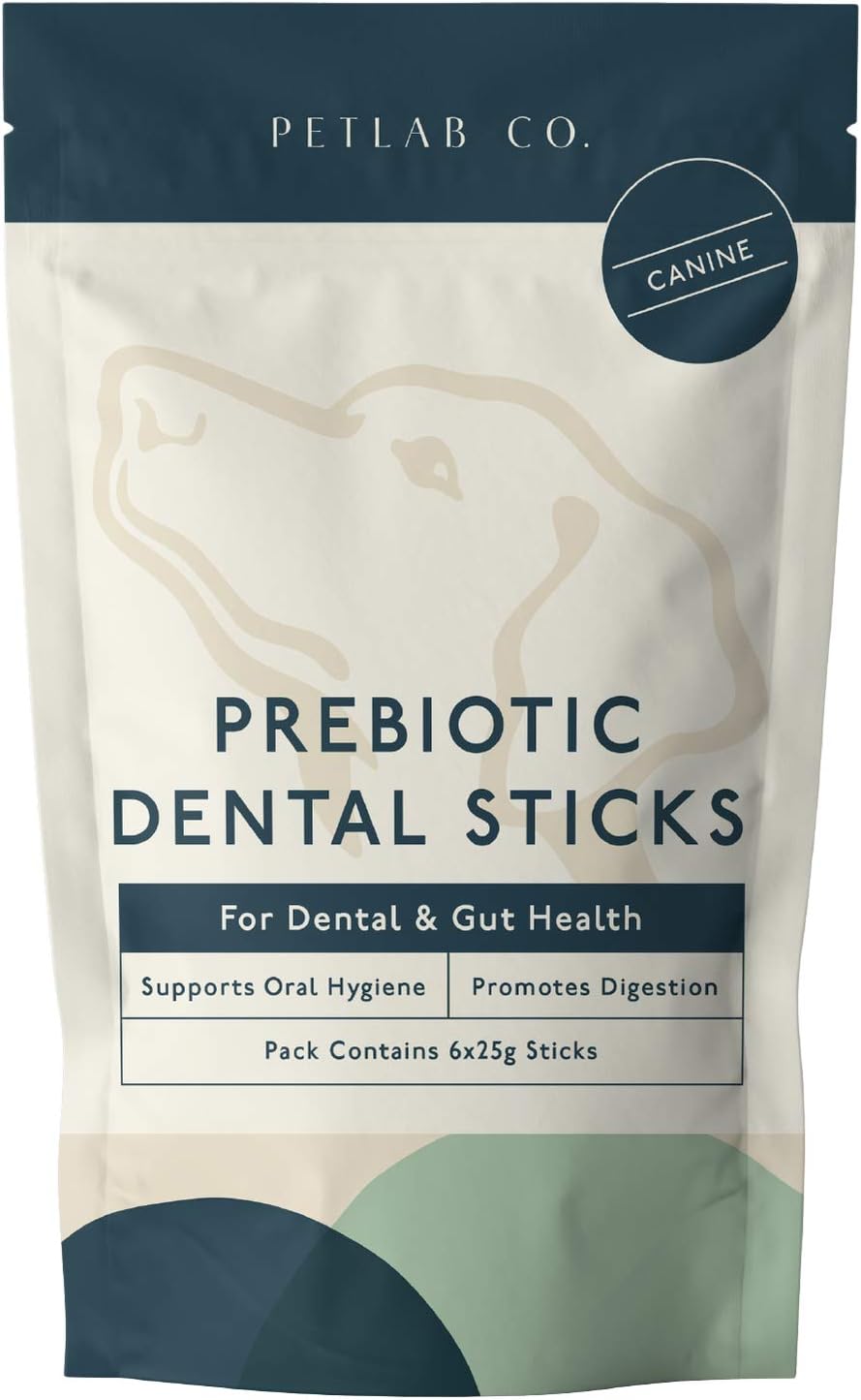 Petlab Co. Prebiotic Dental Sticks, Dog Dental Sticks To Target Plaque Build-Up At The Source & Keep Breath Fresh, 600 grams