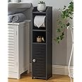 AOJEZOR Toilet Paper Holder Stand: Small Toilet Bathroom Storage Cabinet for Small Spaces