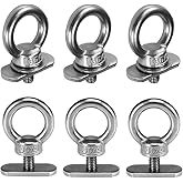 AONTOKY 6 Packs Stainless Steel Kayak Track Mount Tie Down Eyelet Rail for Kayak Canoe Boat Bungee Cord or Ropes