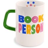 ban.do 12 oz Ceramic Mug, Book Person | Reading Quote Coffee and Tea Cup, Dishwasher and Microwave Safe Bookish Cup with Handle