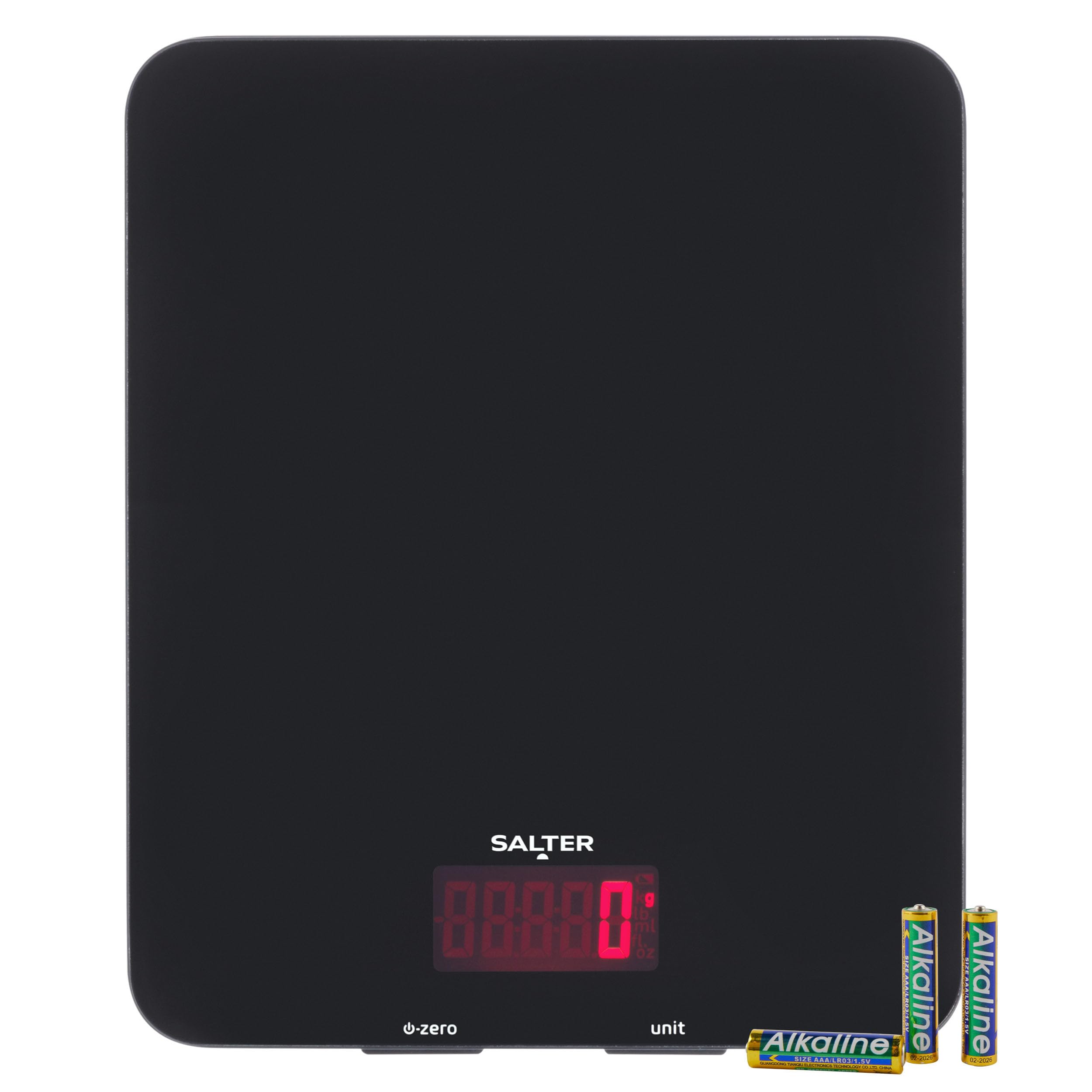 Salter Electronic Kitchen Scale – Digital Baking Scale, 10kg Capacity, Food Weighing Scale, Easy Clean Glass Platform, Add & Weigh Tare Function, Measure Liquids, Easy Read LCD Display
