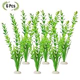 Fish Tank Decoration 6Pcs/Bag,12inch High The Bloom Times Green Artificial Aquatic Plant ,Used For Household And Office Aquarium Simulation Plastic Hydroponic Plants.