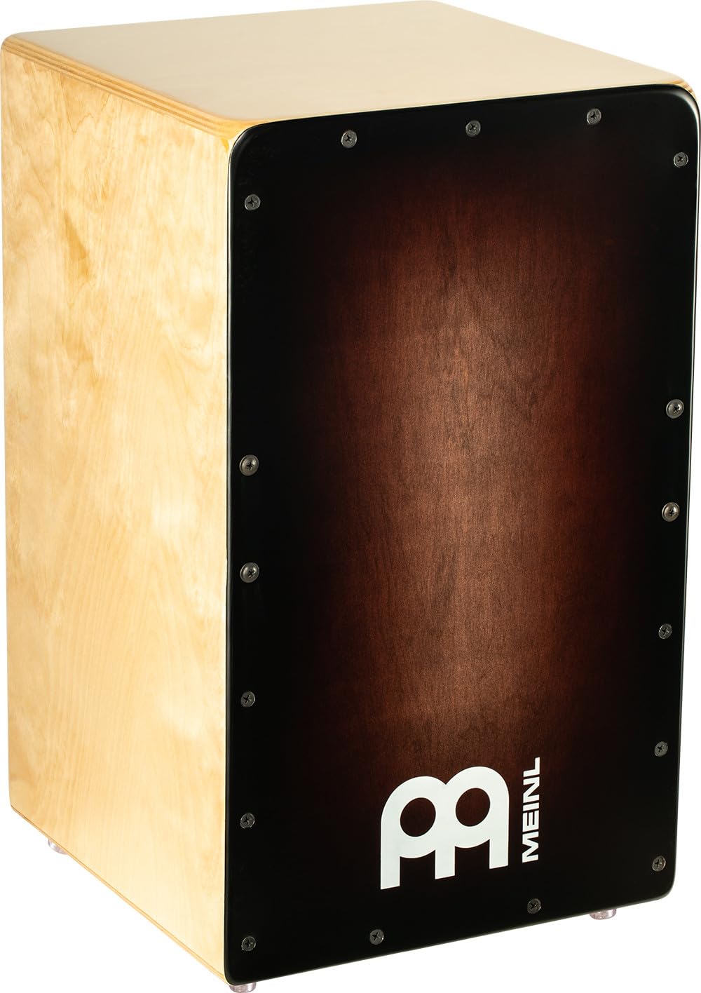 Meinl Percussion Woodcraft Cajon Instrument - Big Drum Box with Snare and deep Bass Sound - Baltic Birch, Natural / Espresso (WC100EB)