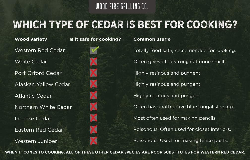 Wood Fire Grilling Co. Grilling Planks - Bulk, 30 Pack - Fits 2-4 Servings On One 5"x11" Plank (Cedar) : Outdoor Grilling Planks : Garden & Outdoor