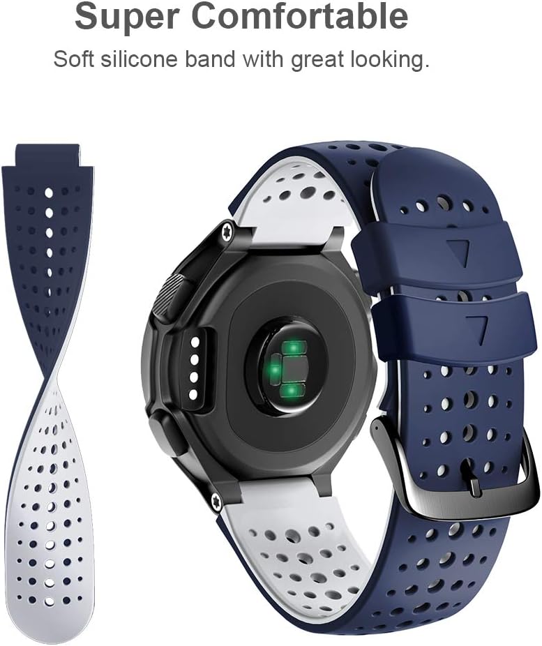 NotoCity Compatible with Foerunner 235 Strap Sport Silicone Watch Strap for Forerunner 230/220/ 235/620/630/735XT Smartwatch(dark blue) - Image 5
