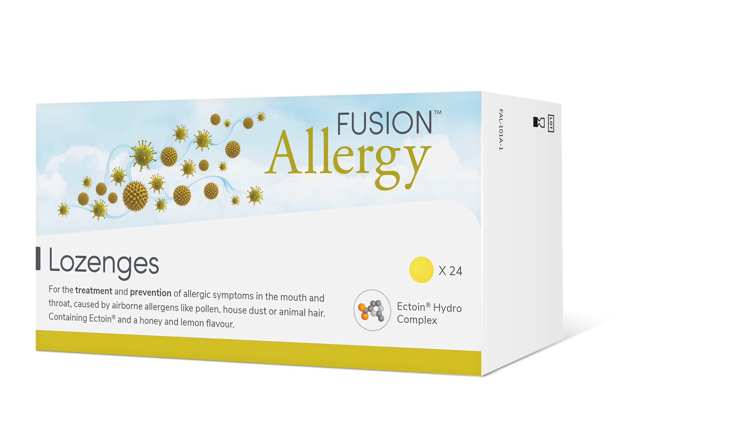 Fusion Allergy Lozenges - Preservative and Sugar Free - Honey and Lemon Flavour - for Treatment and Prevention of Symptoms in The Mouth and Throat Caused by Allergens - x 24