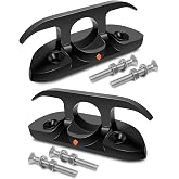 2pcs Flip-up Boat Cleat 4-1/2" or 6", 316 Stainless Steel for Pontoon Yacht | Folding Rope Dock Cleats with Screws and Locking Nuts for Kayaks Sailboat Powerboat Canopy Boat Houseboat Piers Decks