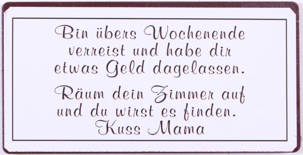 Decorative Fridge Magnet for Home Bin übers wochenende... 5cm x 10cm