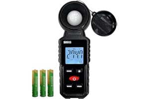METELLME Digital Illuminance Meter Light Meter 20Lux to 200,000Lux Meter/18,500FC,Luxmeter for Photography Grow Plants Led Photometer Lighting Intensity Brightness Measurement