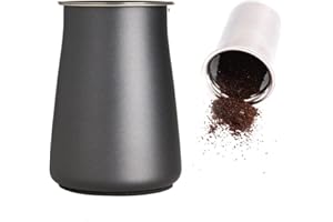 watchget Coffee Sifter, 500um Fine Mesh, Stainless Steel Ground Coffee Receiver, Precision Sieve Tool, Non-slip Base, Black