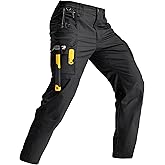 IGOLUMON Work Pants for Men Cargo Tactical Pants with 9 Pockets, Ripstop Lightweight Stretch Outdoor Hiking Pants
