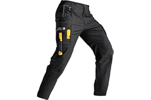 IGOLUMON Work Pants for Men Tactical Pants Cargo Pants with 9 Pockets, Ripstop Lightweight Stretch Outdoor Hiking Pants