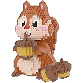 Larcele Animal Series Micro Building Blocks Animal Set, DIY Mini 3D Building Toy Bricks Kit,1449 Pieces KLJM-07 (Squirrel)