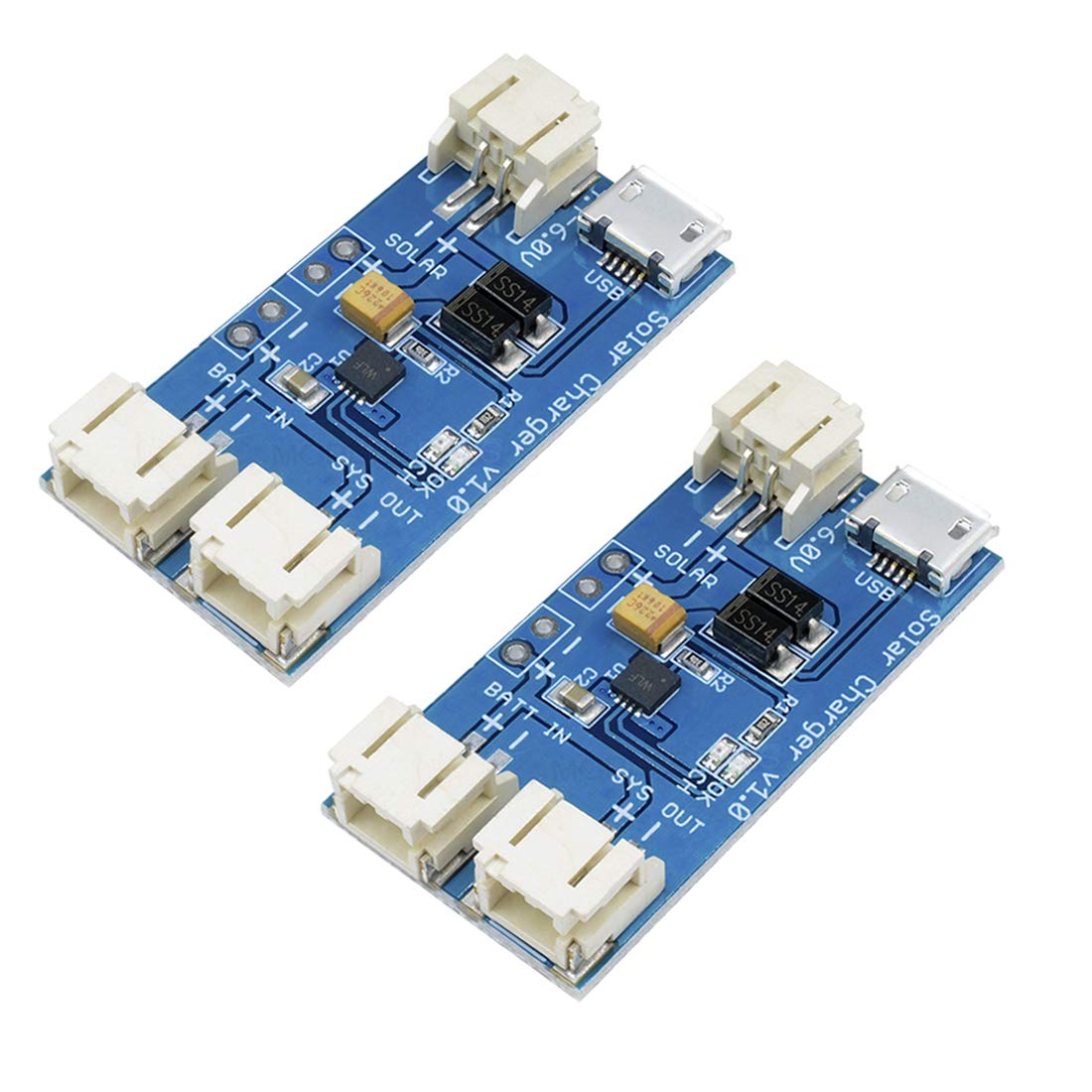 Photo 1 of HiLetgo 2pcs CN3065 Mini Solar Lipo Charger Board Lithium Battery Charge Chip Micro USB DIY Outdoor Application Kit Charging Board Module