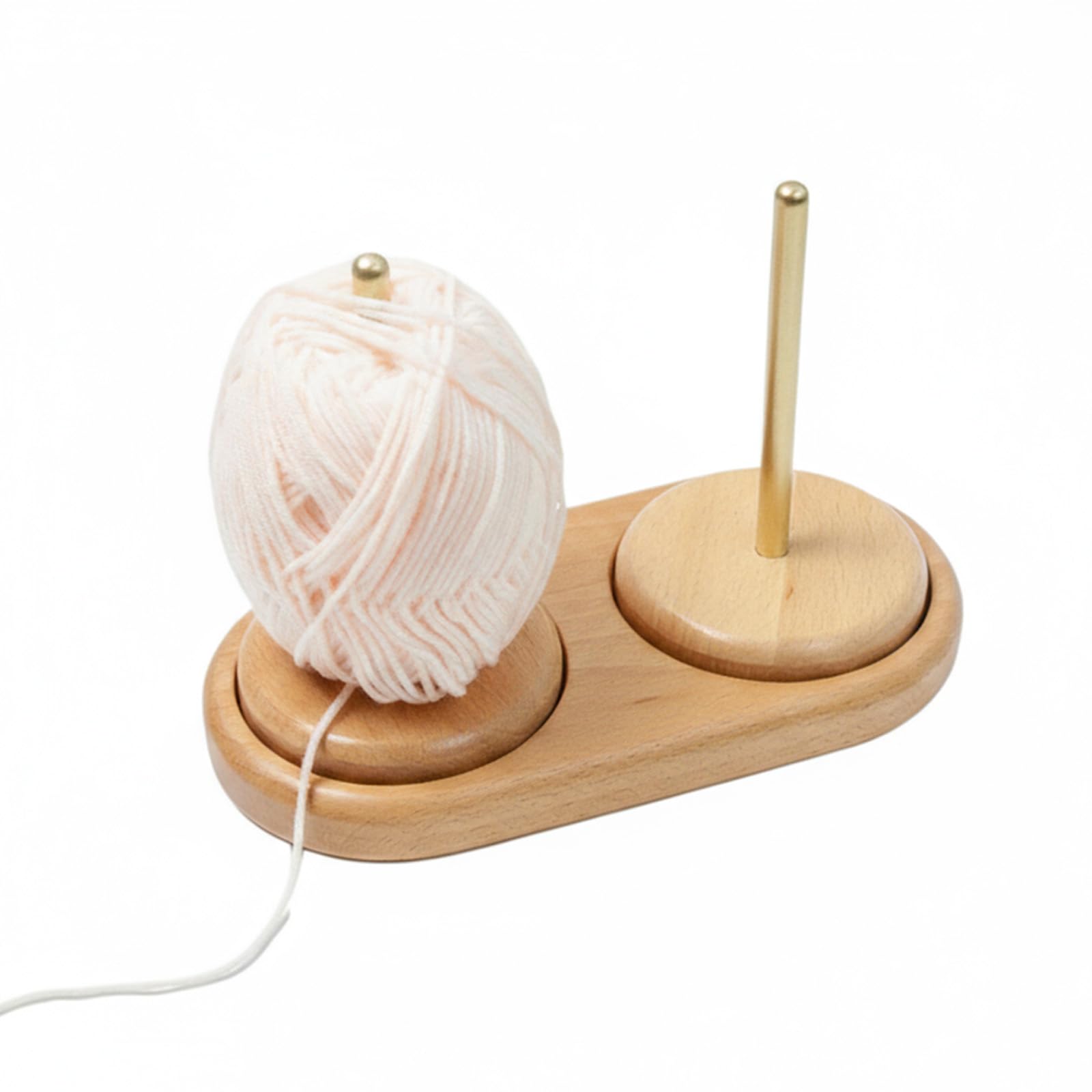 Holzsammlung Wood Yarn Holder with Twirling Mechanism Classic, Wooden Spinning Yarn & Thread Holder, Knitting Embroidery, Craft & Sewing Supplies (E)