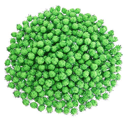 Livder Christmas Pom Poms Pompoms Light Green Glitter Fluffy Balls, DIY Art Crafts Gifts Decorations Supplies(0.6 inches, 500 Pieces) - Thumbnail 7